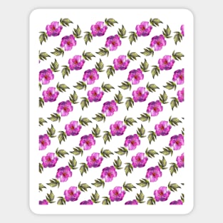 Watercolor peonies purple spring girly grid violet Sticker